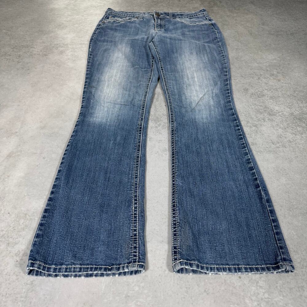ND Weekend Wing Embellished Bootcut Blue Denim Stretch Womens Jeans - Size: 10 - Picture 3 of 11